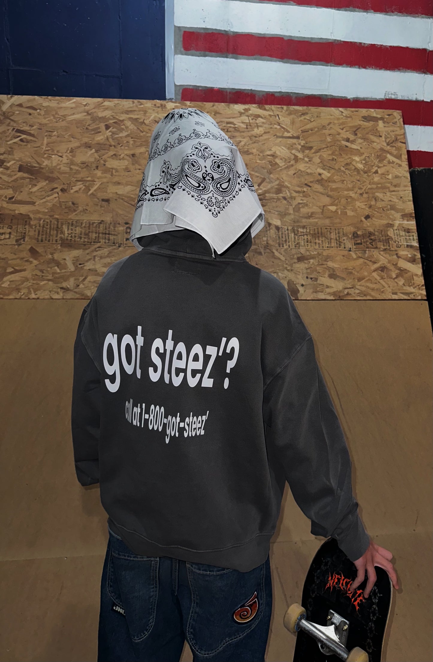 Grey “got steez’?” Hoodie